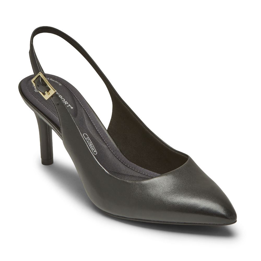 Rockport Singapore Womens Pumps - Total Motion Pointed Toe Sling Black - AS6342819